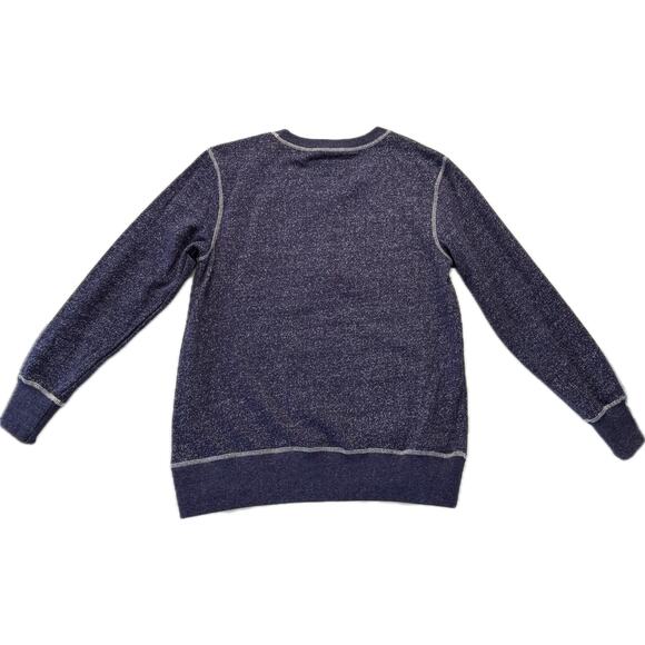 OTS Denver Broncos Cotton NFL Sweatshirt Adult Size L Felt Patch Logo Navy Blue - Picture 2 of 12